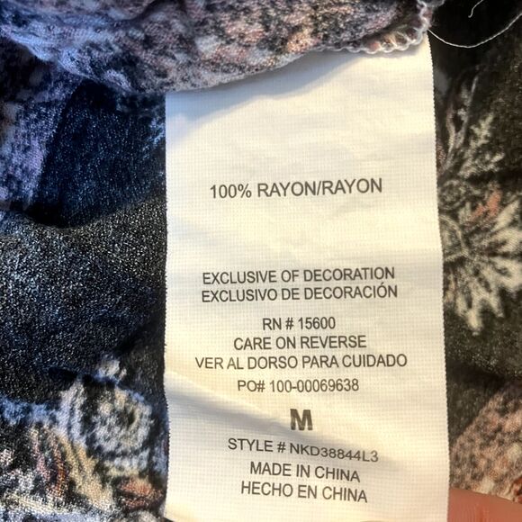 Rewind Womens Peasant Dress Size M Floral Boho Off Shoulder Tassel Ditsy - Picture 7 of 9